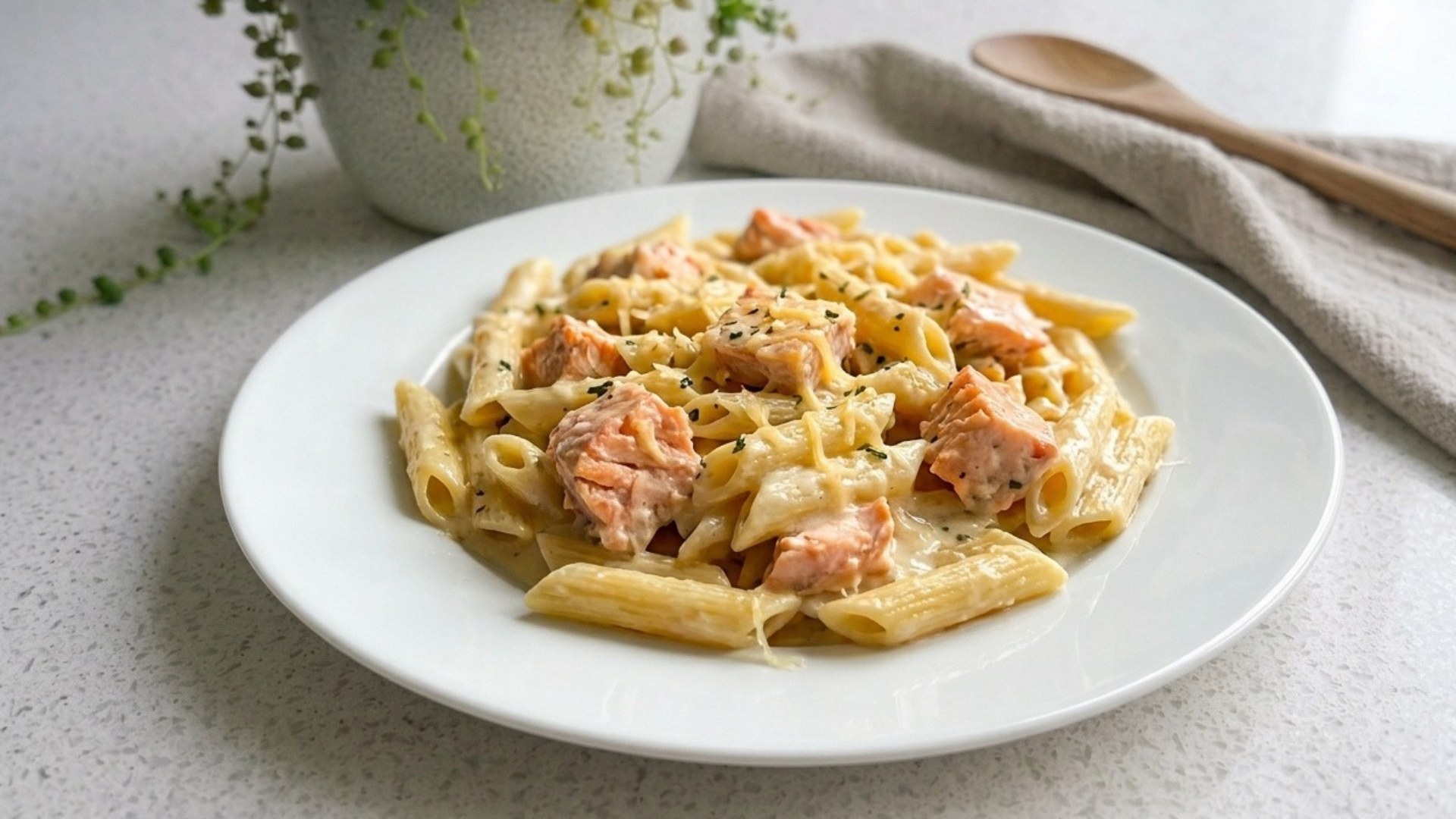 Salmon Alfredo Pasta